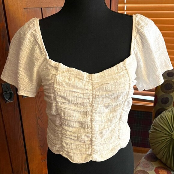 Urban Romantics Smocked Crop Top - Picture 1 of 7
